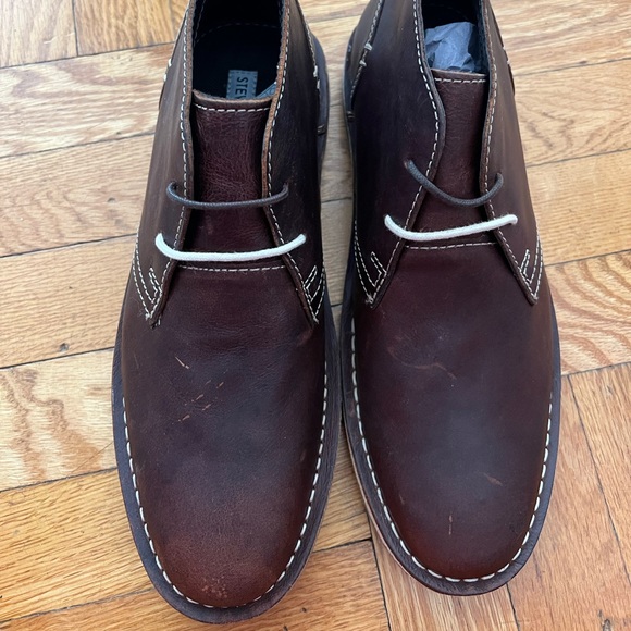 NEW Steve Madden Beckett Leather Boots in Wood sz 9 in box - Picture 1 of 5